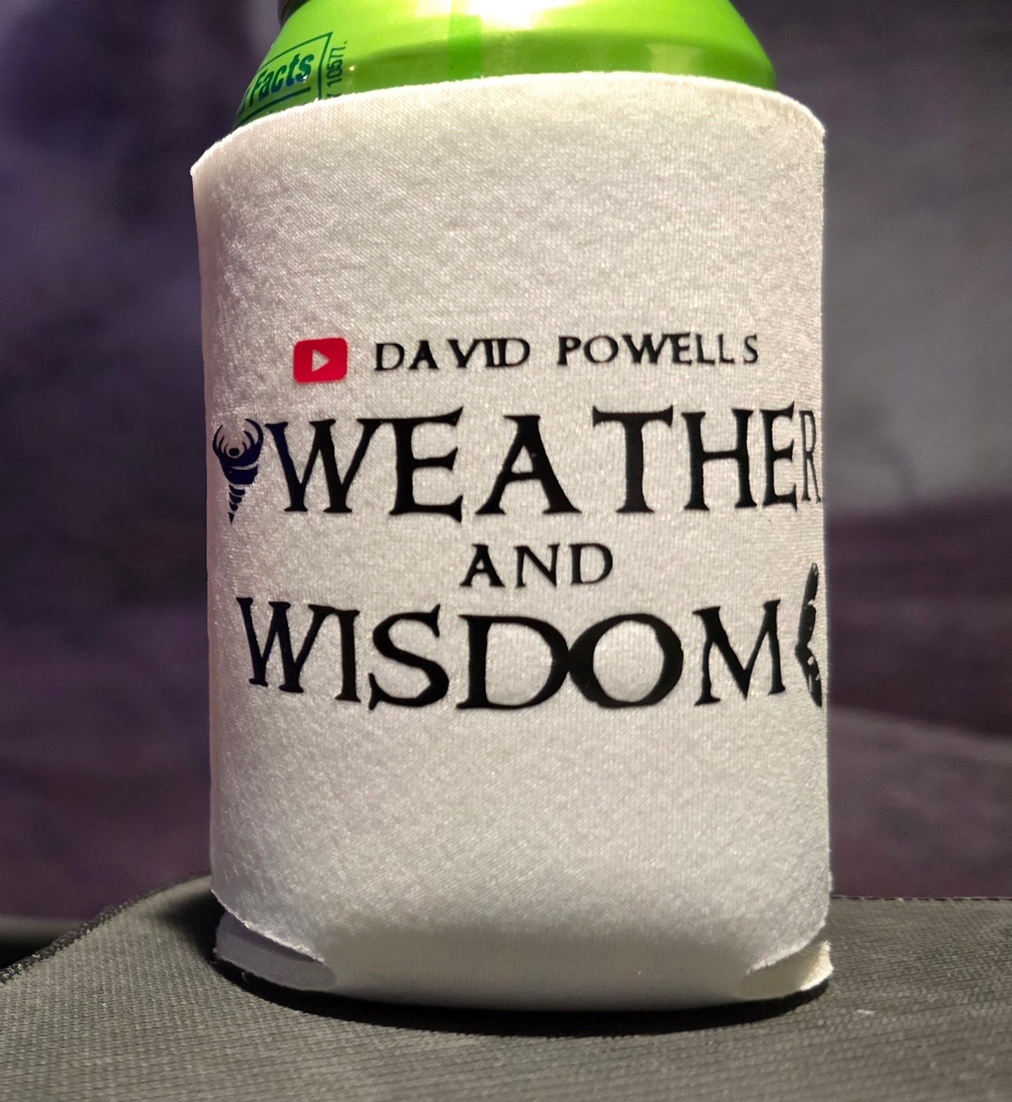 Weather and Wisdom Koozie - White